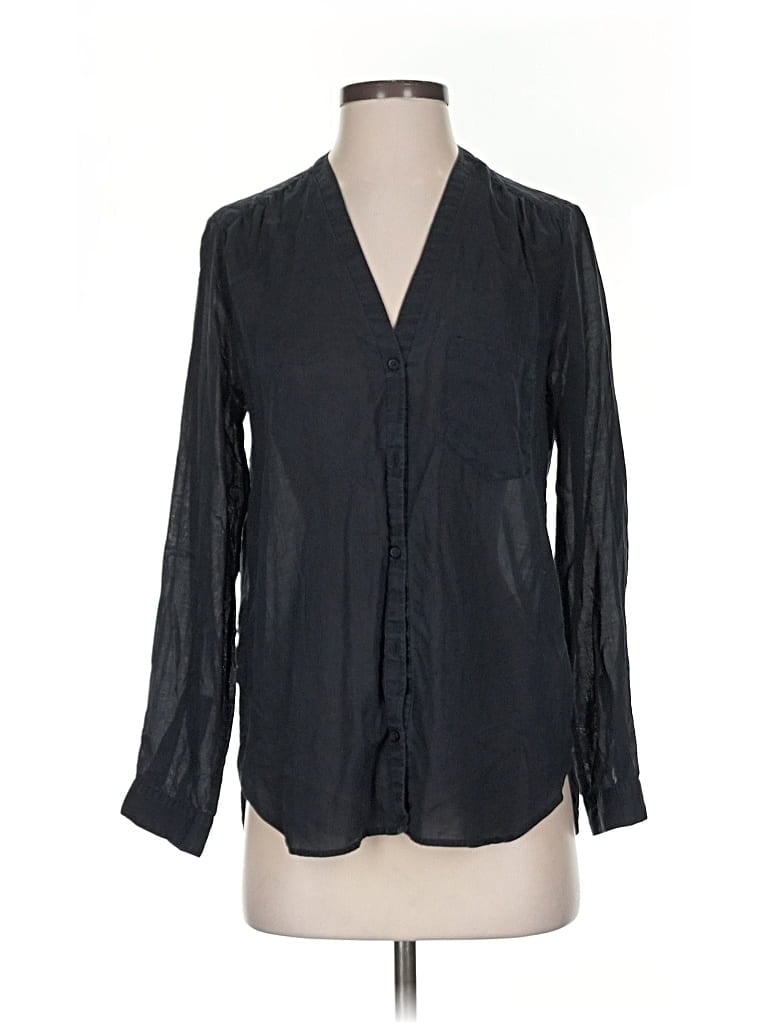 Pre-owned Gap Long Sleeve Blouse In Black