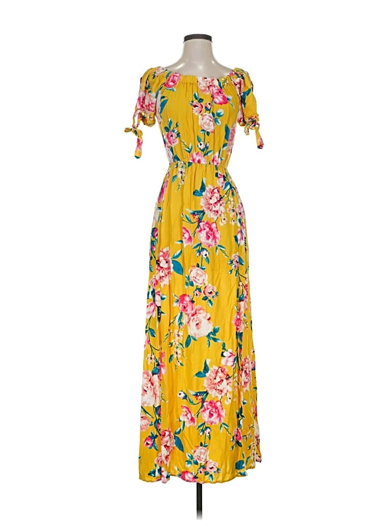 Pre-owned Band Of Gypsies Casual Dress In Yellow