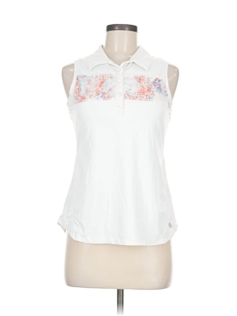 Pre-owned Lija Sleeveless Button Down Shirt In White