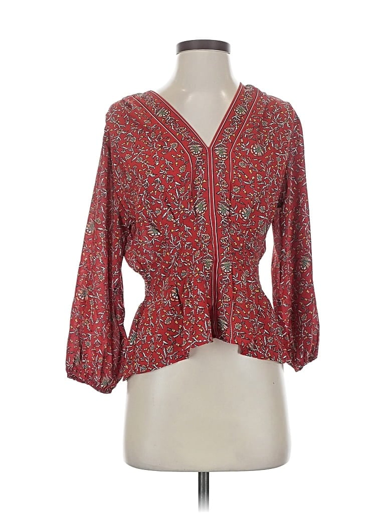 Pre-owned Max Studio 3/4 Sleeve Blouse In Red