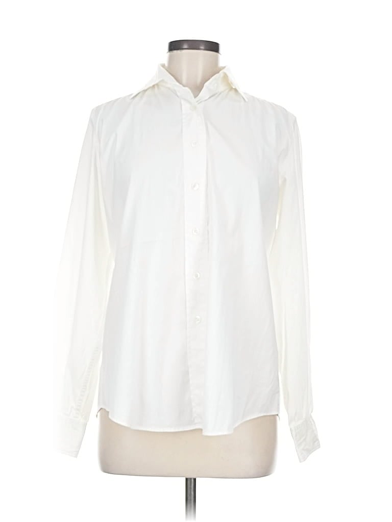 Pre-owned Façonnable Long Sleeve Blouse In White