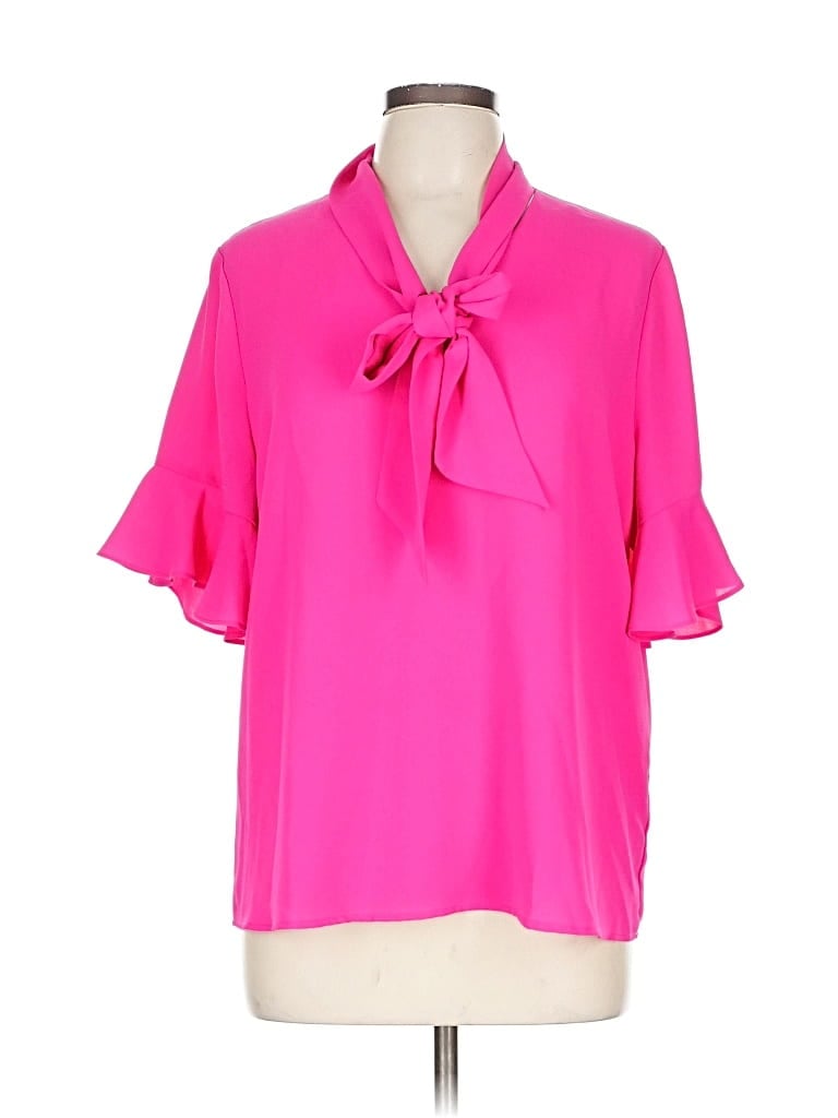 Pre-owned Kasper Short Sleeve Blouse In Pink