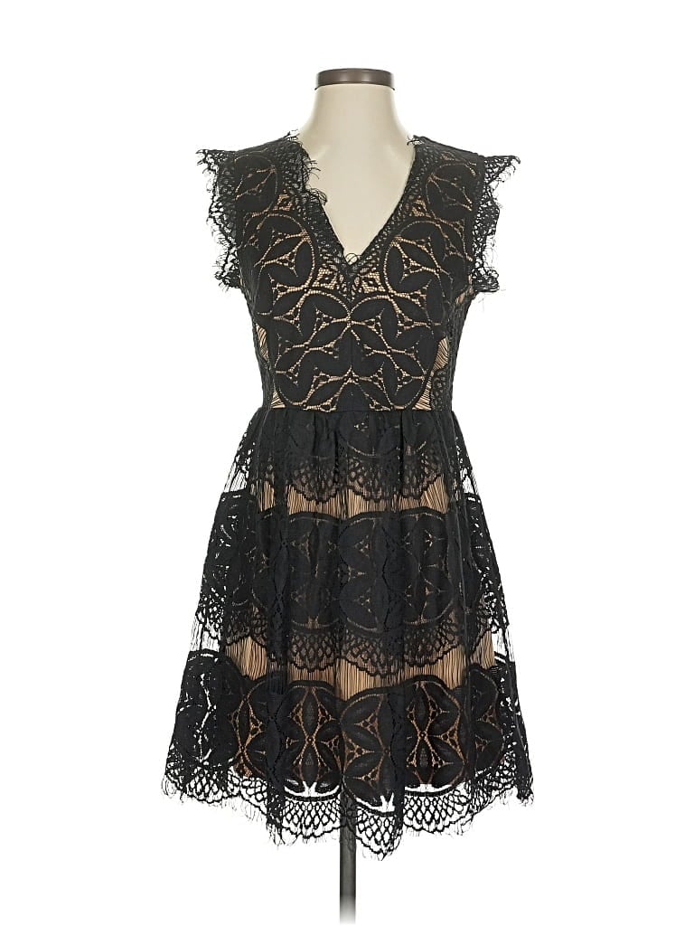 Pre-owned Blu Pepper Cocktail Dress In Black