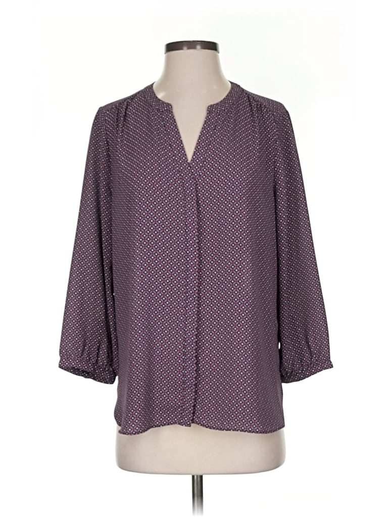 Pre-owned Nydj 3/4 Sleeve Blouse In Purple