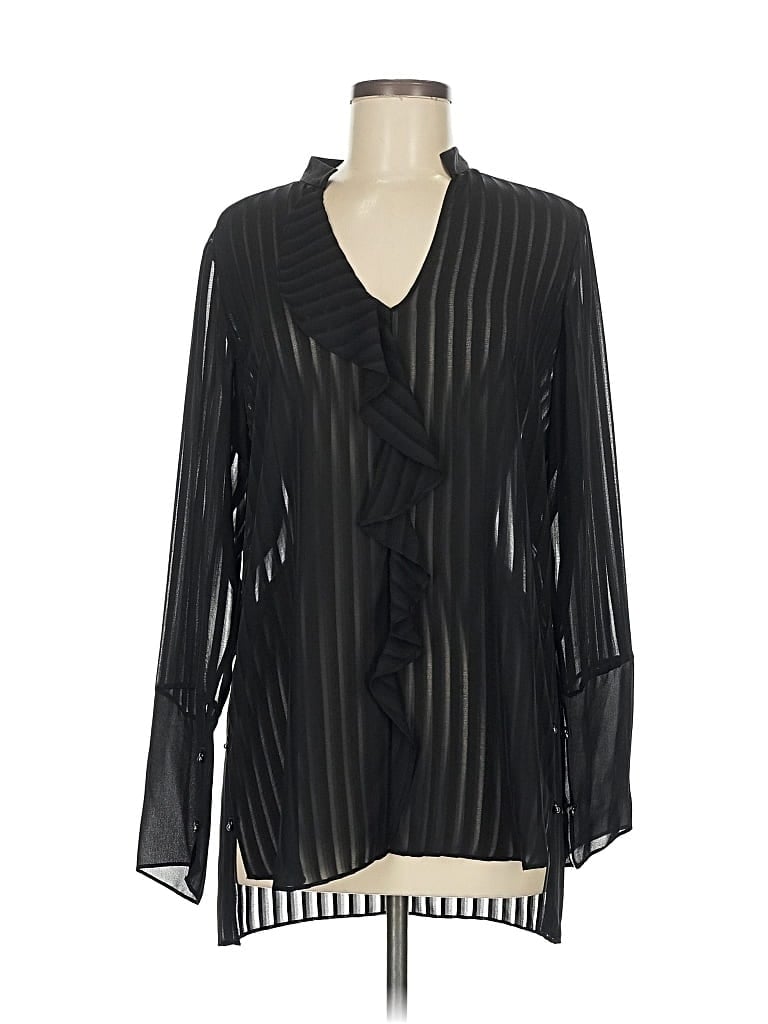 Pre-owned Etcetera Long Sleeve Blouse In Black