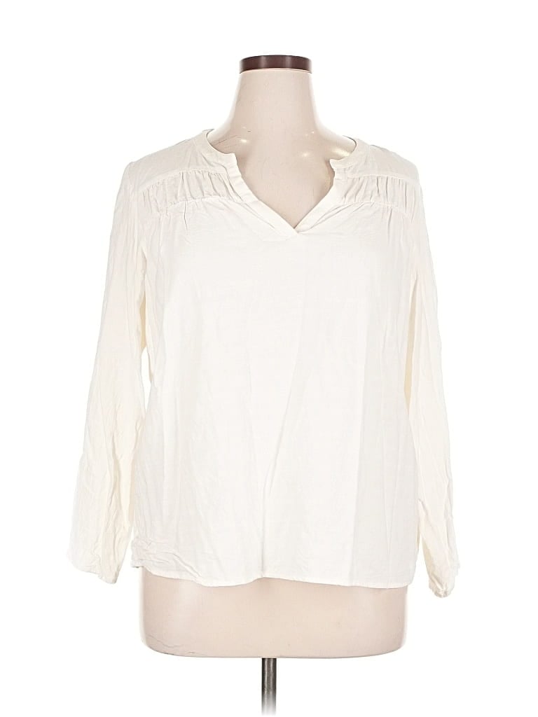 Pre-owned Splendid 3/4 Sleeve Blouse In White