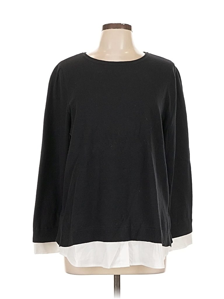 Pre-owned Chico's Pullover Sweater In Black