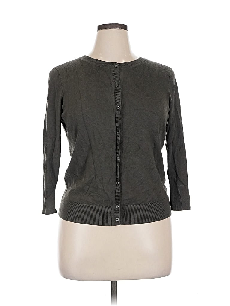 Pre-owned Halogen Cardigan Sweater In Gray