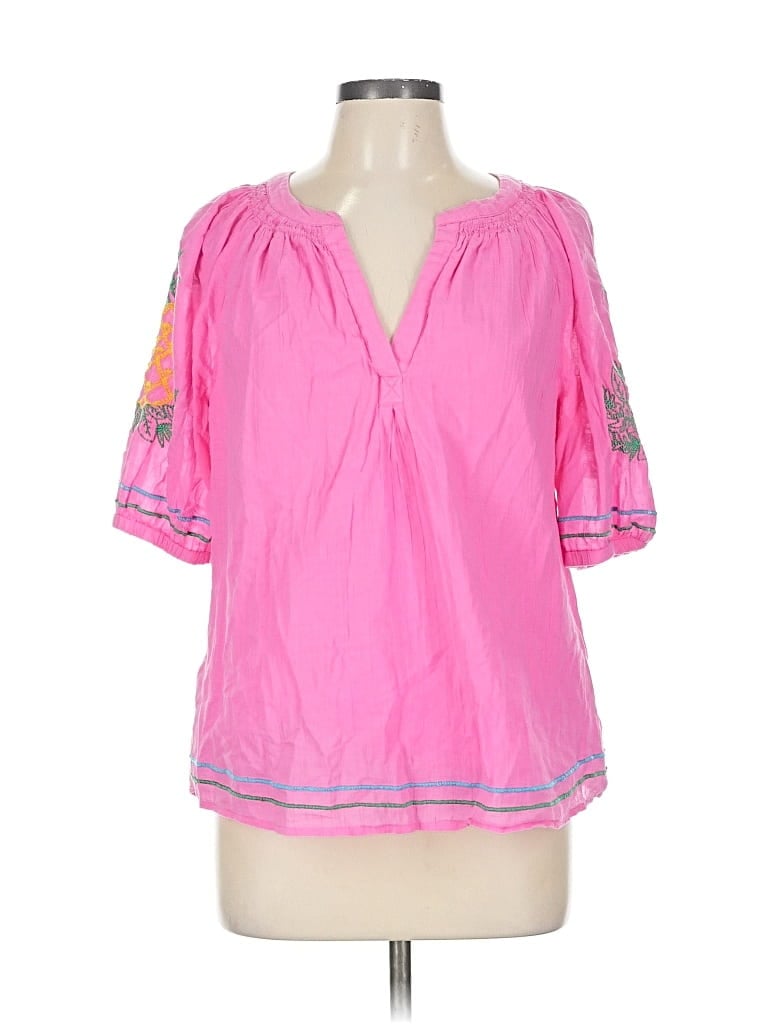Pre-owned Crown & Ivy Short Sleeve Blouse In Pink