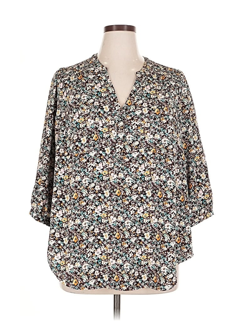 Pre-owned Torrid 3/4 Sleeve Blouse In Brown