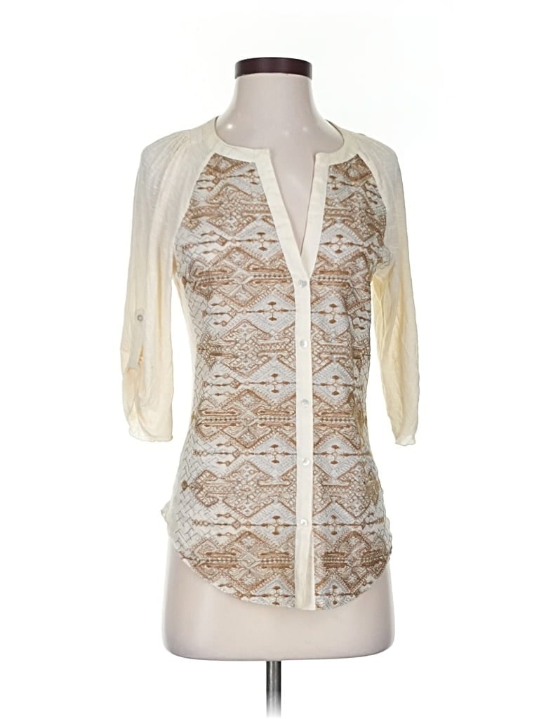 Pre-owned Tiny 3/4 Sleeve Blouse In White