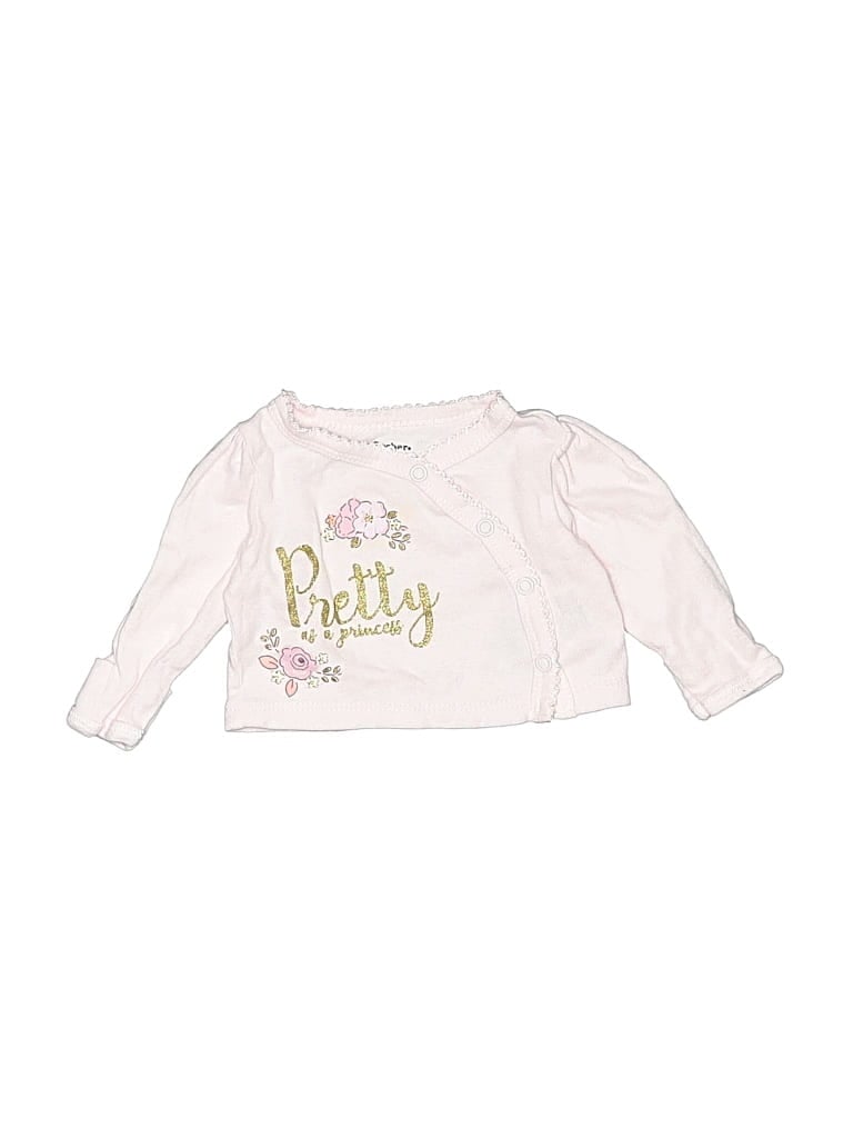 Pre-owned Gerber Kids' Long Sleeve Henley Shirt In Pink