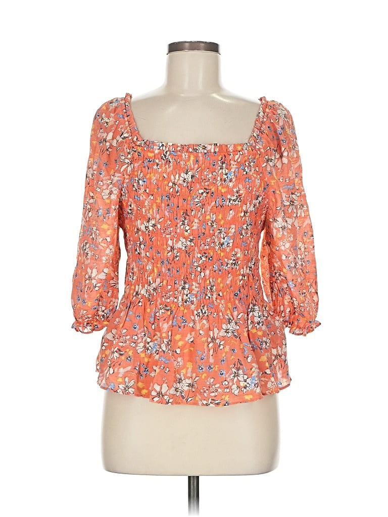 Pre-owned Nanette Lepore 3/4 Sleeve Blouse In Orange