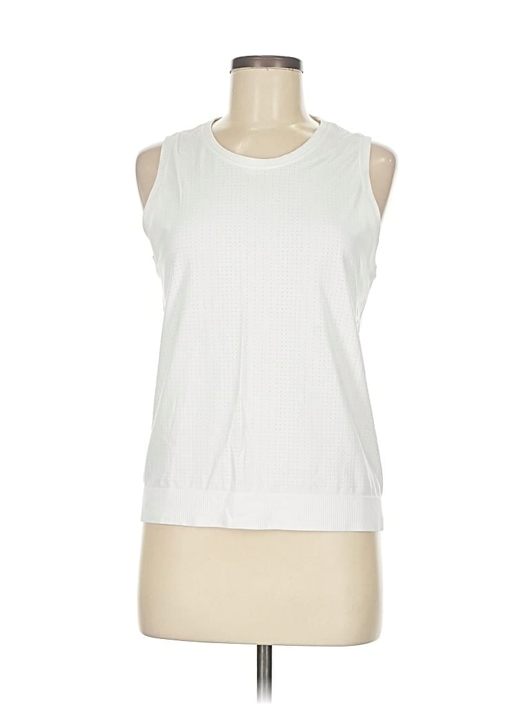 Pre-owned Athleta Sleeveless T-shirt In White