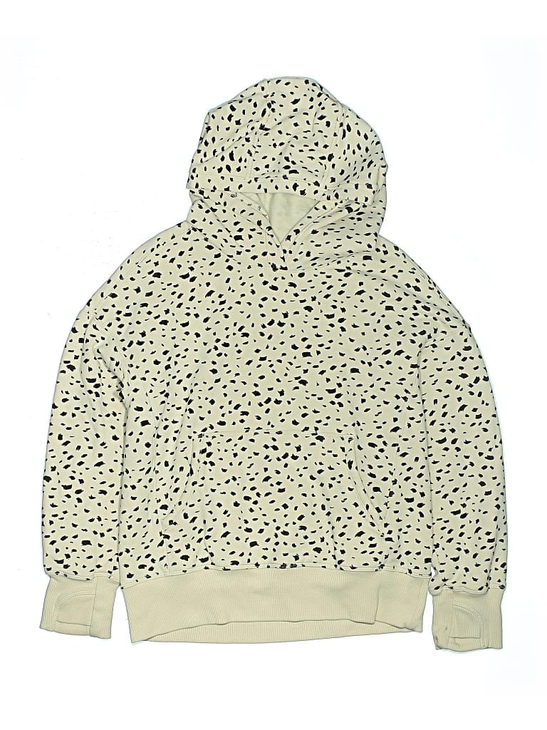 Pre-owned Athleta Girl Kids' Pullover Hoodie In White