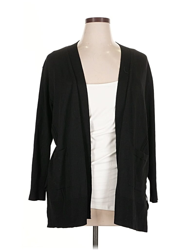Pre-owned Terra & Sky Cardigan Sweater In Black