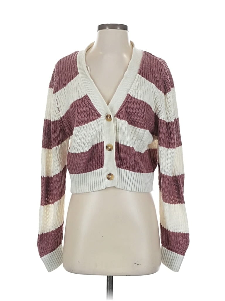 Pre-owned Sonoma Goods For Life Cardigan Sweater In Burgundy