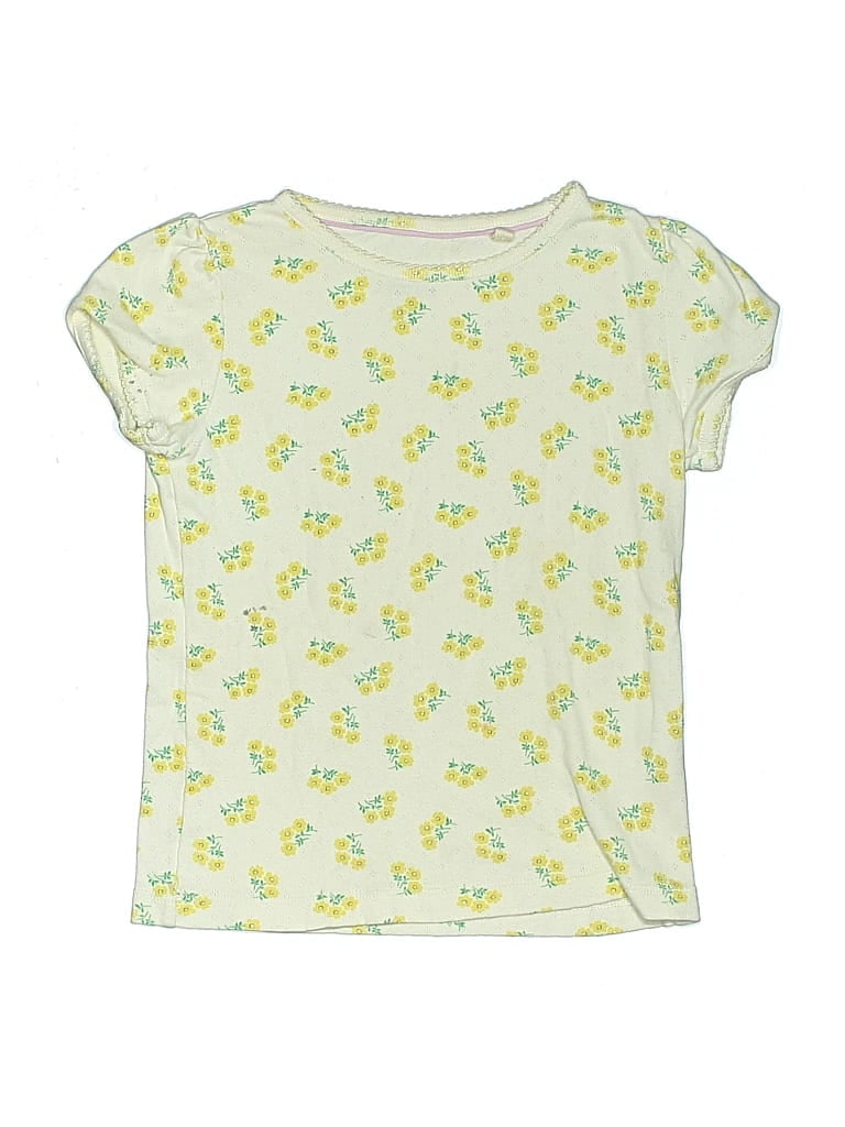 Pre-owned Mini Boden Kids' Short Sleeve Top Yellow Crew Neck Tops