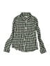 Bonpoint Checkered-gingham Green Black Long Sleeve Button-Down Shirt Size 8 - photo 1