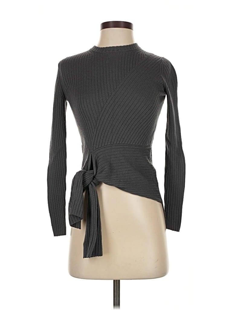 Pre-owned Brochu Walker Long Sleeve Top Gray Turtleneck Tops