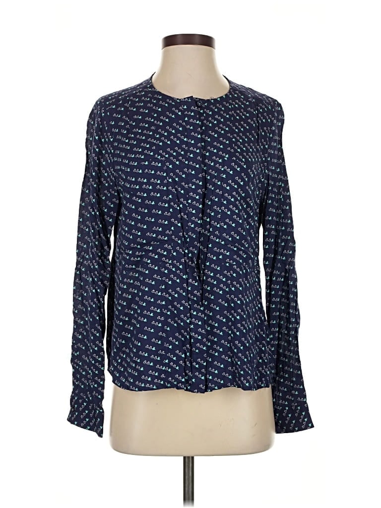 Pre-owned Maeve Long Sleeve Blouse In Blue