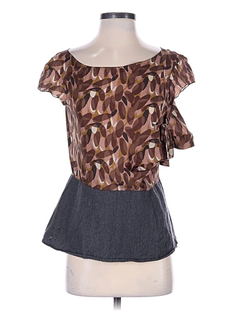 Pre-owned Marni Short Sleeve Blouse In Brown