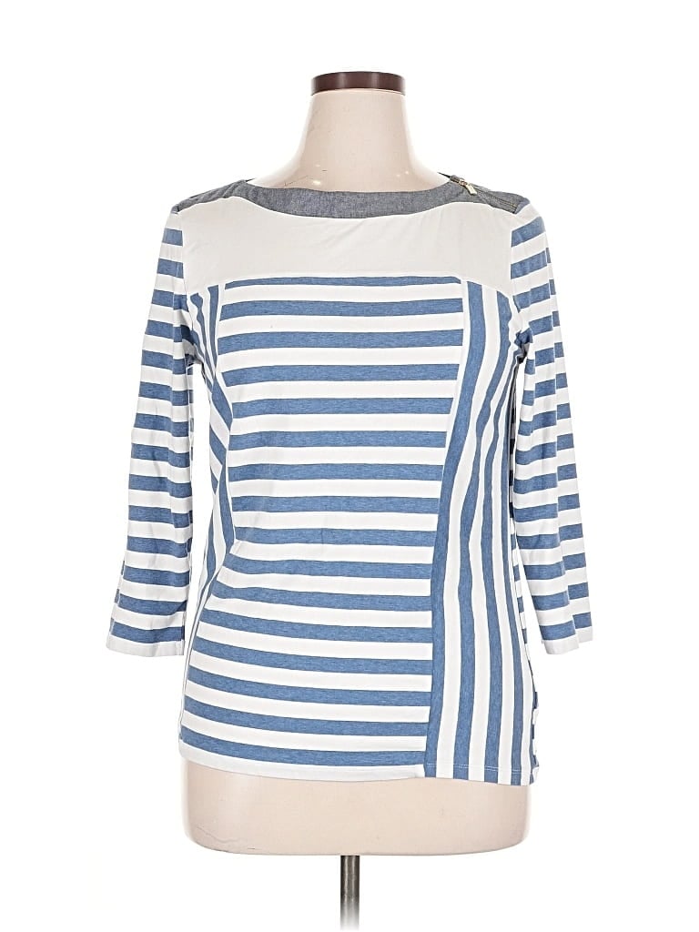 Pre-owned Jones New York Signature 3/4 Sleeve T-shirt In Blue