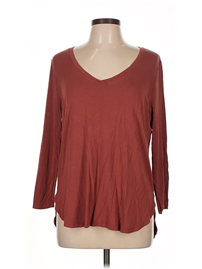 Pre-owned Old Navy 3/4 Sleeve T-shirt In Burgundy