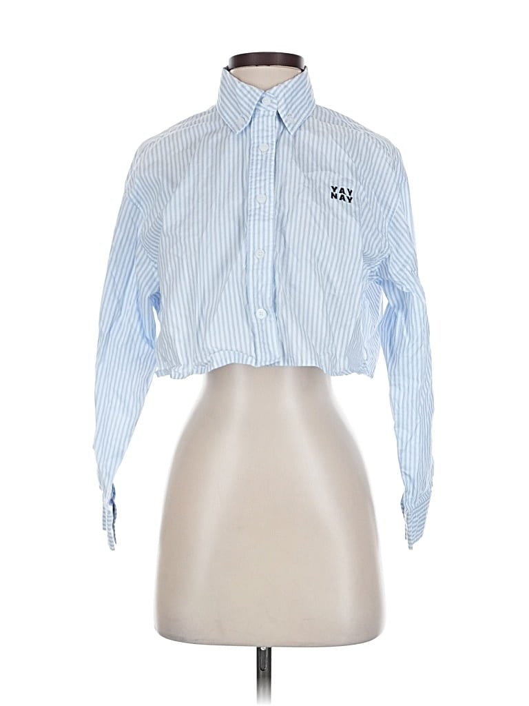 Pre-owned Assorted Brands Long Sleeve Button Down Shirt In Blue