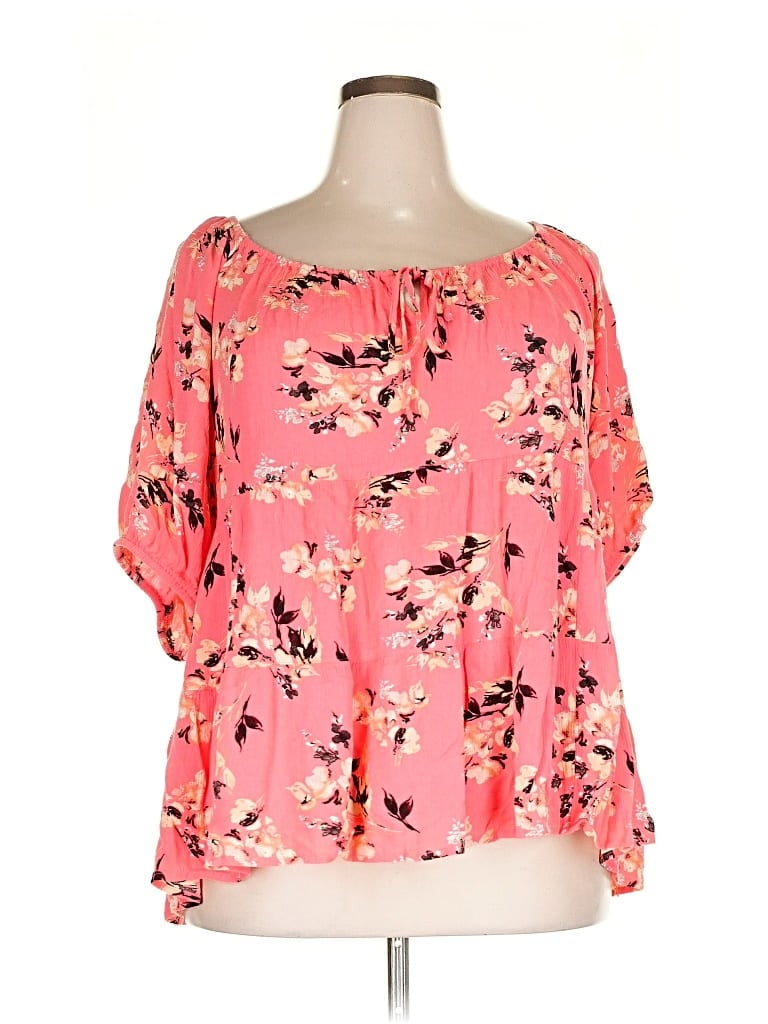 Pre-owned Torrid 3/4 Sleeve T-shirt In Pink