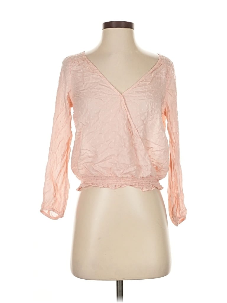 Pre-owned American Eagle Outfitters Long Sleeve Blouse In Pink