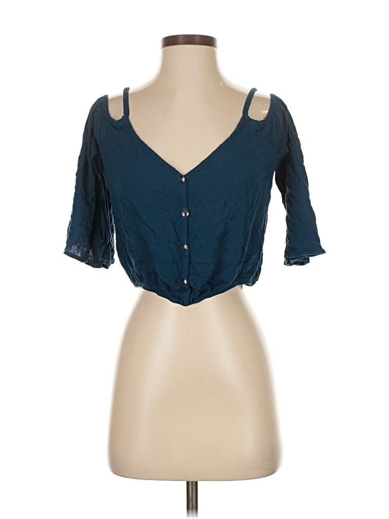 Pre-owned La Hearts 3/4 Sleeve Blouse In Blue
