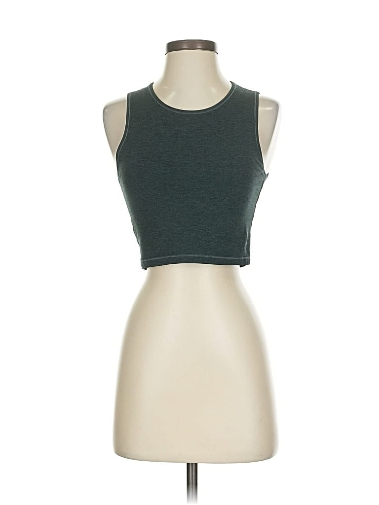 Pre-owned Girlfriend Collective Tank Top Green Halter Neckline Tops
