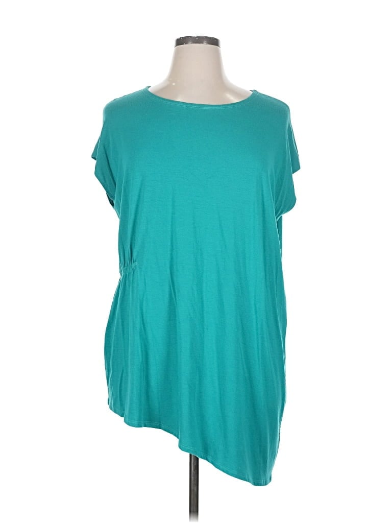 Pre-owned Eileen Fisher Short Sleeve T-shirt In Blue