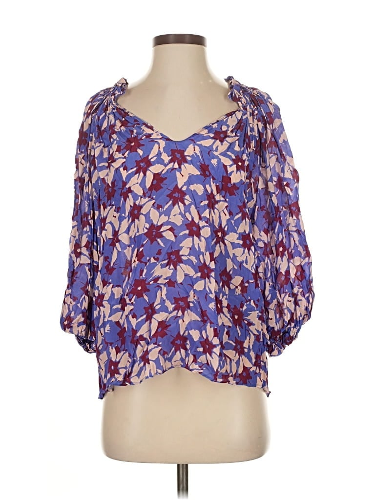 Pre-owned Gilner Farrar 3/4 Sleeve Blouse In Purple