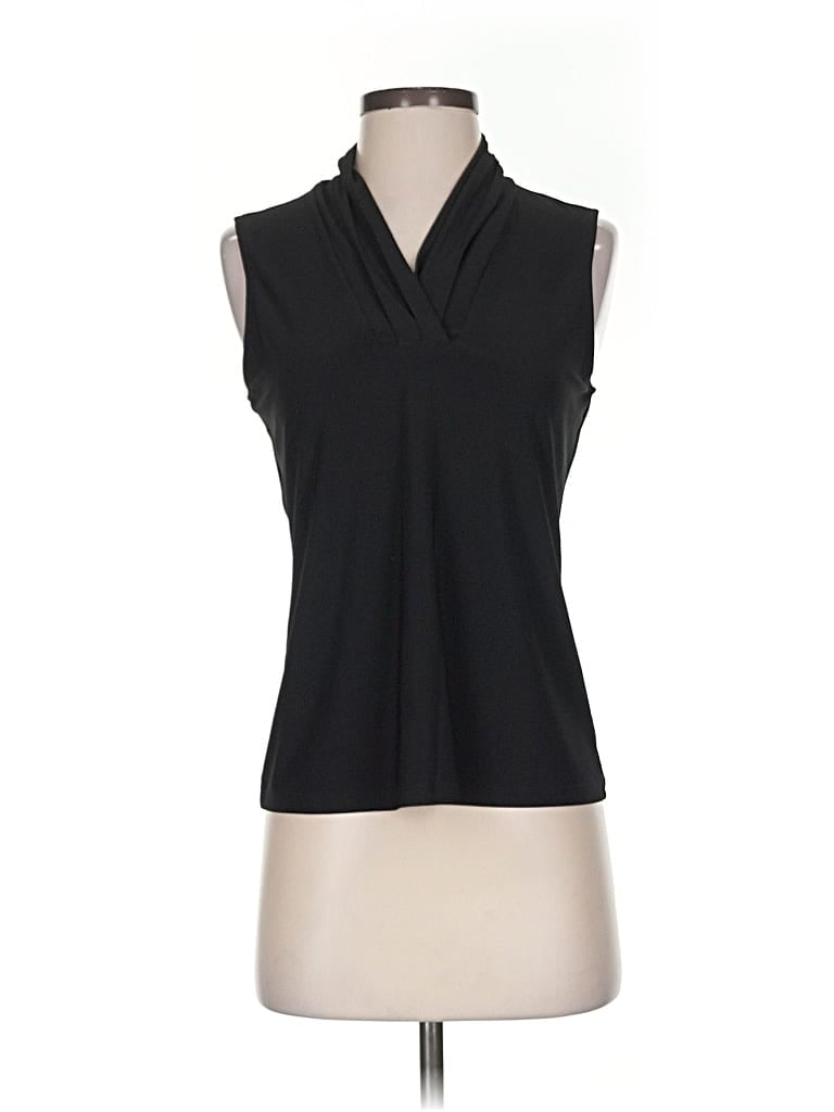 Pre-owned Anne Klein Sleeveless Blouse In Black