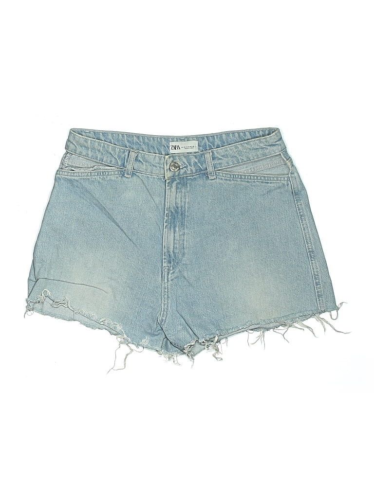 Pre-owned Zara Denim Shorts In Blue