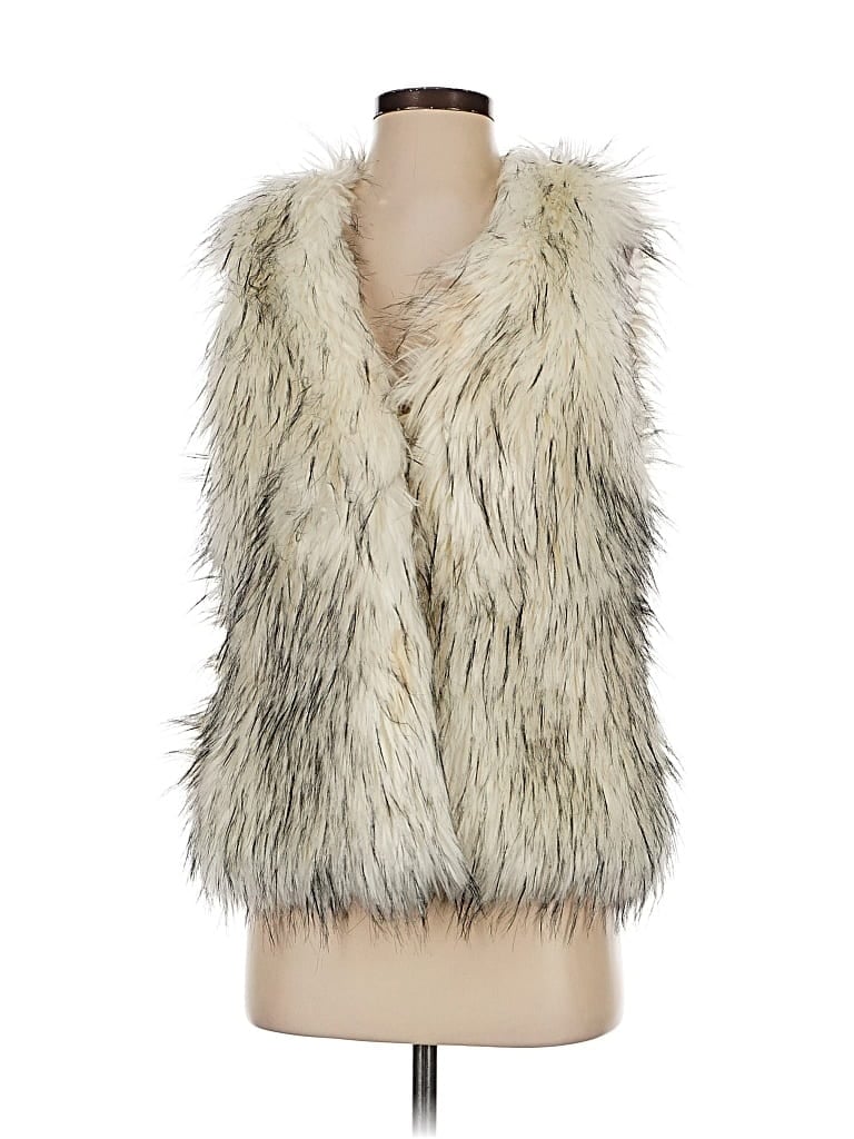 Pre-owned Unreal Fur Faux Fur Vest In White