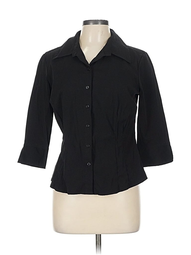 Pre-owned Apt. 9 3/4 Sleeve Blouse In Black