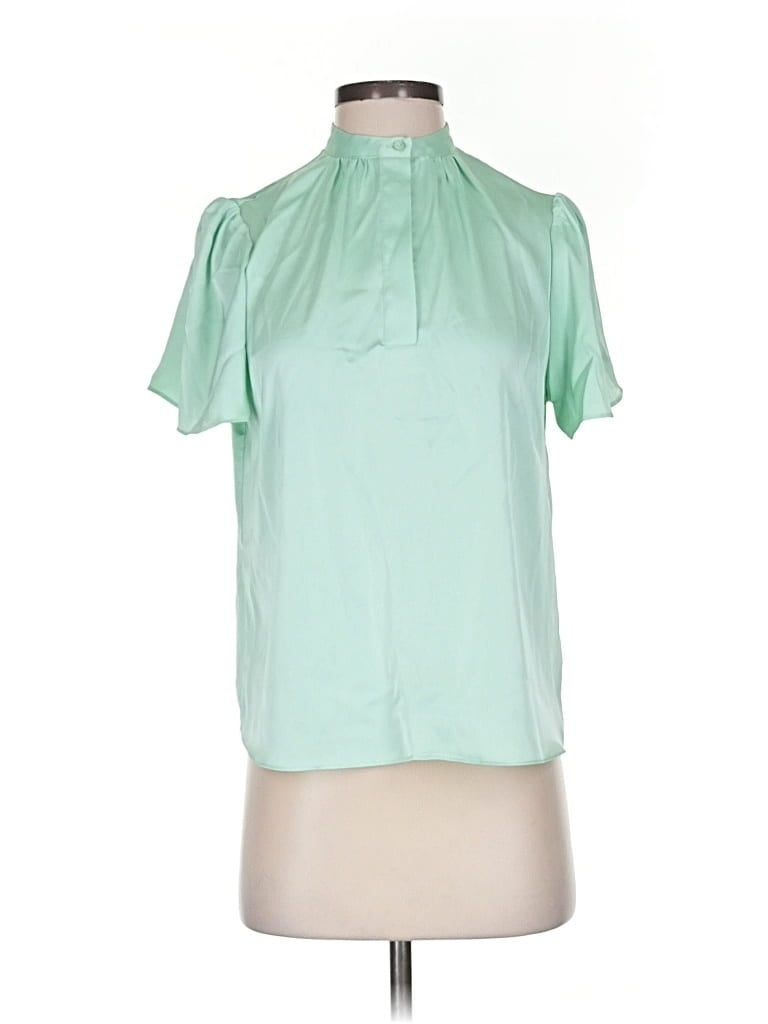 Pre-owned J By Joie Short Sleeve Blouse In Green