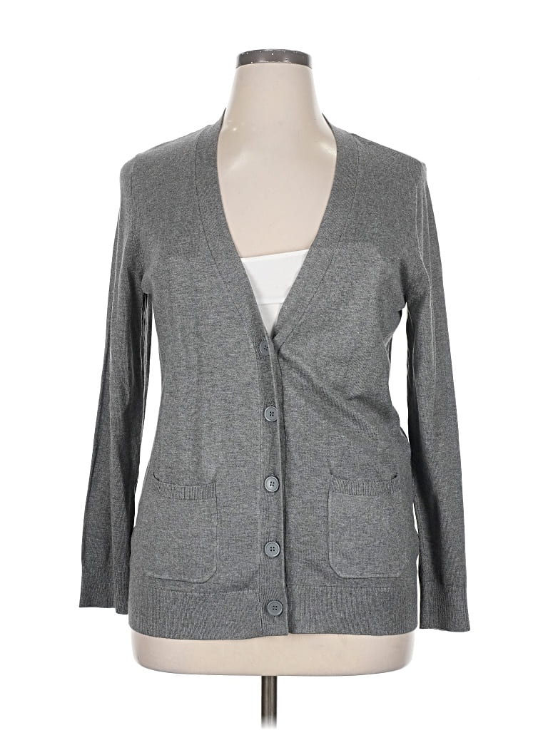 Pre-owned Grace Elements Cardigan Sweater In Gray