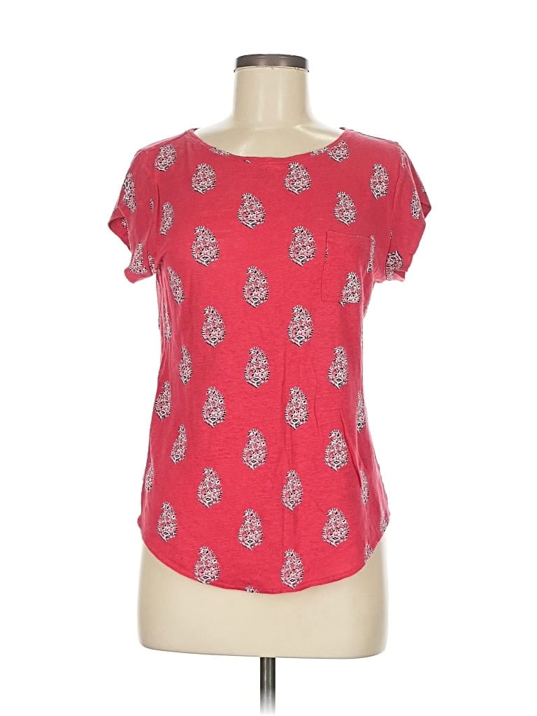 Pre-owned Ann Taylor Loft Short Sleeve T-shirt In Red