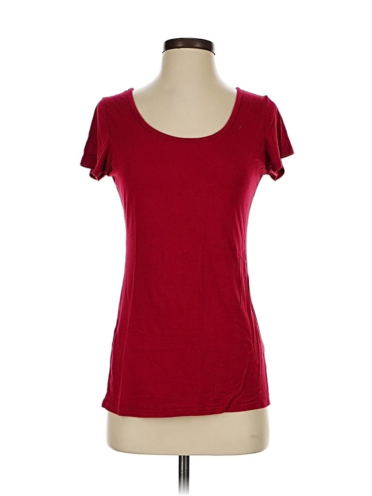 Pre-owned Unbranded Short Sleeve T-shirt In Burgundy