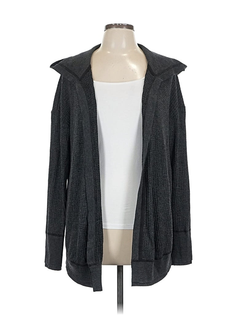 Pre-owned Three Dots Cardigan Sweater In Gray