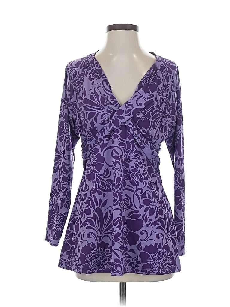 Pre-owned Assorted Brands Long Sleeve Blouse In Purple