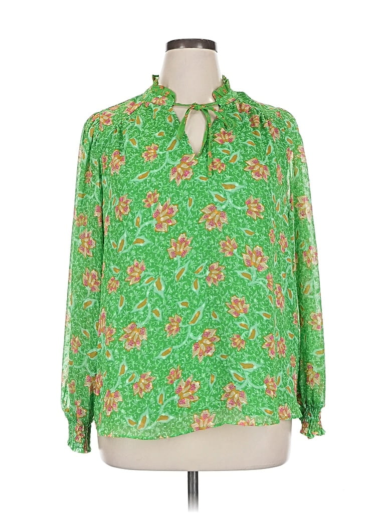 Pre-owned J By Joie Long Sleeve Blouse In Green