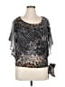 Heart Soul 100% Polyester Gray Short Sleeve Blouse Size XL - photo 1