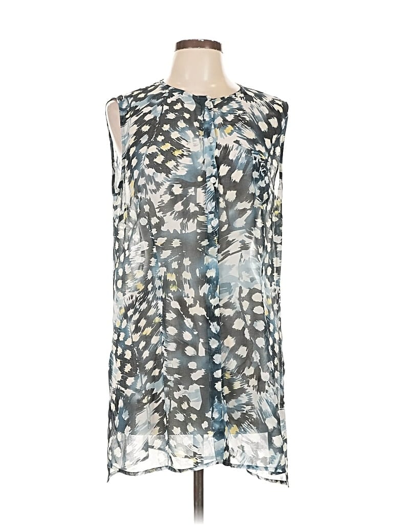 Pre-owned Cabi Sleeveless Blouse In Silver