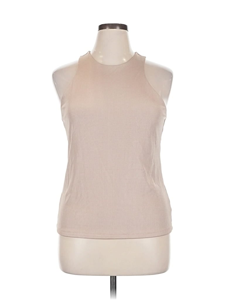 Pre-owned A New Day Tank Top Tan Halter Neckline Tops In Brown