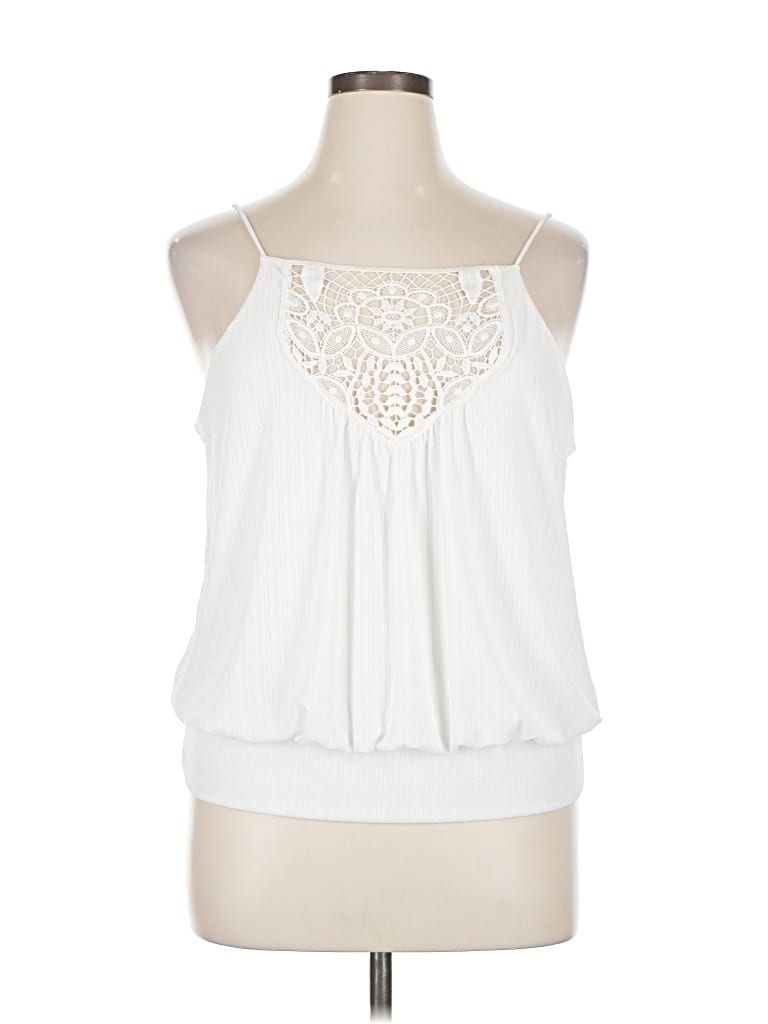 Pre-owned Express Sleeveless Blouse In White